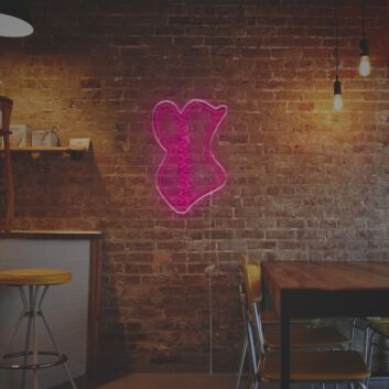 Abstraktes Herz LED Neonschild mit Reißverschluss Motiv für moderne Wanddekoration und emotionale Raumbeleuchtung