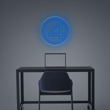 Zahl 4 im Kreis LED-Neonschild Büro Arbeitszimmer