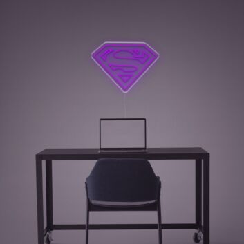 Brighten Up Your Game Room and Bar with the Iconic Superman Logo LED Neon Sign.