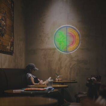 Erde und Halbmond Symbol LED-Neonschild für Café Bar