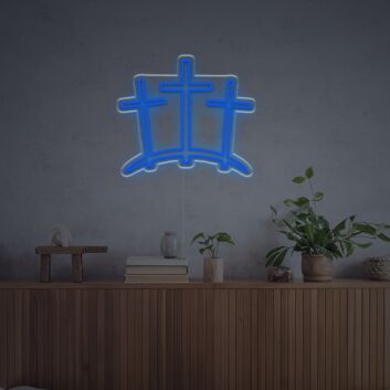 Bring a radiant glow to weddings, bars, and festive gatherings with the Three Ten Crosses LED Neon Sign.