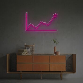 Wachstumsdiagramm mit Pfeil LED-Neonschild Büro Homeoffice