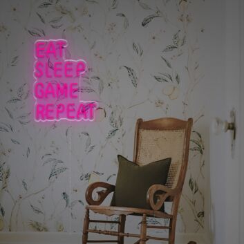 EAT SLEEP GAME REPEAT LED-Neonschild Gaming Zimmer Wohnzimmer