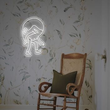 Astronaut mit gebeugtem Kopf LED-Neonschild Wohnzimmer Kinderzimmer