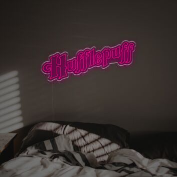 Brighten Your Wizarding World: Hufflepuff LED Neon Sign for Home Decor, Themed Parties, and Dorm Rooms.