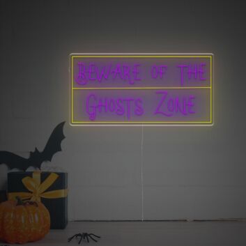 BEWARE OF THE GHOSTS ZONE LED-Neonschild für Halloween Party