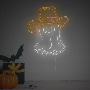 Geist mit Hut LED-Neonschild für Halloween Party