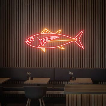 Brighten Your Bar, Home, or Seafood Restaurant with the Blue Flag Tuna Neon Sign Fish Neon Lights Decor.