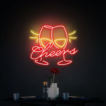 Sektgläser LED Neonschild für Bar und Restaurant