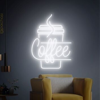 Kaffeebecher mit Dampf LED Neonschild für Café und Küche