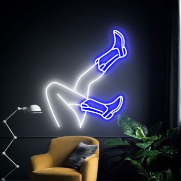 Brighten Your Home, Office, or Western-themed Party with the Cowboy Boots Neon Sign Cowboy Hat Led Sign - Perfect for Western Home Decor and Cowboy Wall Accent.