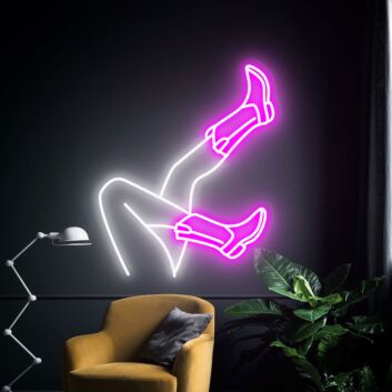 Brighten Your Home, Office, or Western-themed Party with the Cowboy Boots Neon Sign Cowboy Hat Led Sign - Perfect for Western Home Decor and Cowboy Wall Accent.