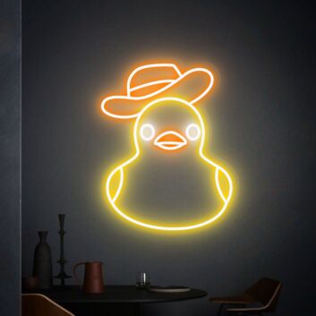 Ente mit Cowboyhut LED-Neonschild Wohnzimmer Bar