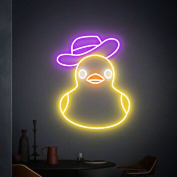 Ente mit Cowboyhut LED-Neonschild Wohnzimmer Bar