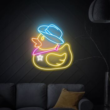 Cowboy-Ente LED-Neonschild Wohnzimmer Bar