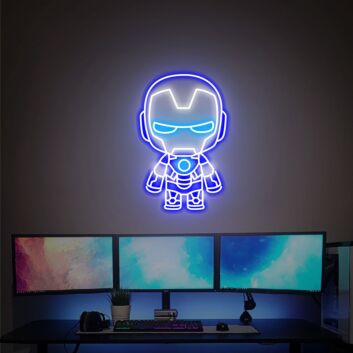 Superheldenfigur im Comicstil LED-Neonschild Gaming Zimmer