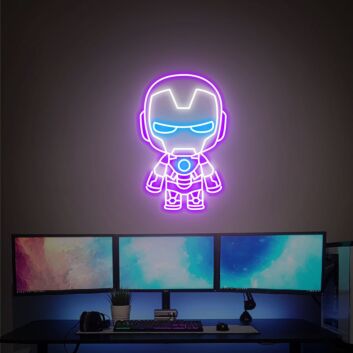 Superheldenfigur im Comicstil LED-Neonschild Gaming Zimmer