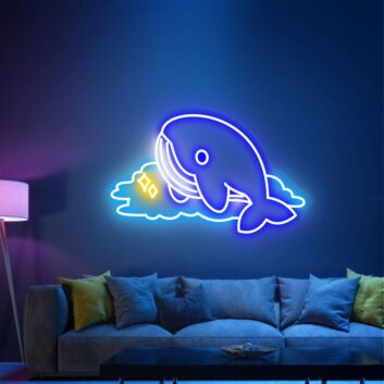 Wal auf Wolke LED-Neonschild Wohnzimmer Kinderzimmer
