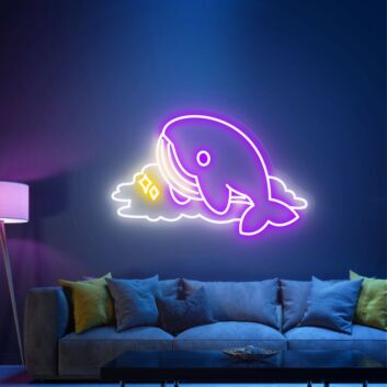 Wal auf Wolke LED-Neonschild Wohnzimmer Kinderzimmer