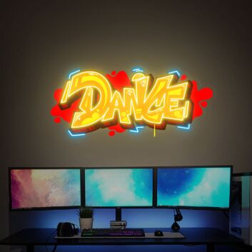 DANCE LED-Neonschild Gaming Wohnzimmer