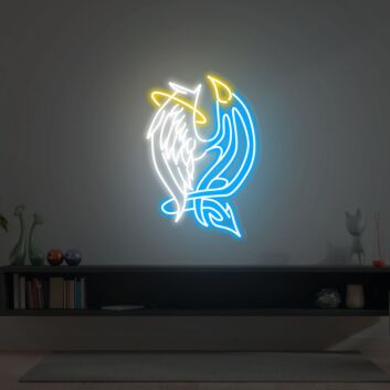 Enhance Your Space: Devil And Angel Neon Sign LED Neon Light for Home, Office, and Bar Décor, Perfect for Parties, Weddings, and Bedroom Ambiance.