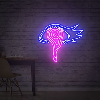 Abstraktes Auge mit Spirale LED-Neonschild Wohnzimmer Studio
