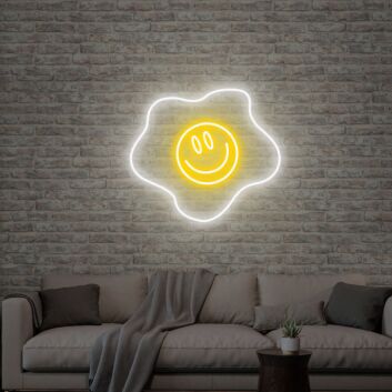 Spiegelei mit Smiley LED-Neonschild für Wohnzimmer Café