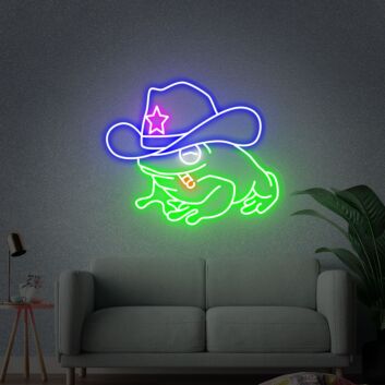 Frosch mit Cowboyhut LED-Neonschild für Wohnzimmer oder Bar