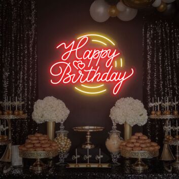 Happy Birthday LED-Neonschild für Geburtstagsparty