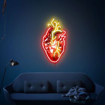 Brighten Your Bedroom, Office, or Halloween Party with the Human Heart UV Neon Sign LED Light – The Perfect Accent for a Heartfelt Wall Decoration