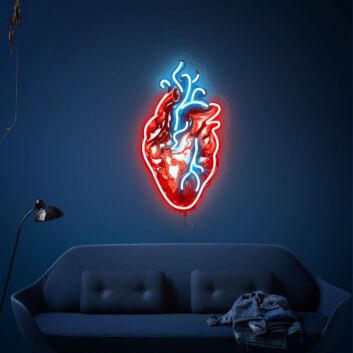 Brighten Your Bedroom, Office, or Halloween Party with the Human Heart UV Neon Sign LED Light – The Perfect Accent for a Heartfelt Wall Decoration