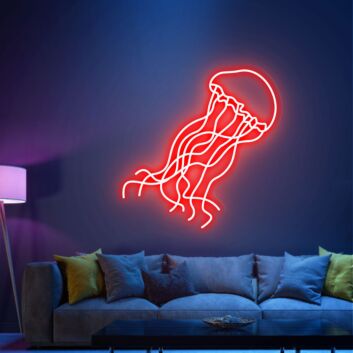 Qualle LED-Neonschild für Wohnzimmer und Bar