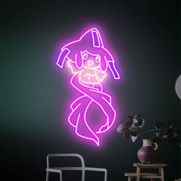 Anime Figur mit langen Bändern LED-Neonschild Gaming Zimmer