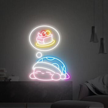 schlafende Figur mit Kuchen-Traum LED-Neonschild Wohnzimmer Schlafzimmer