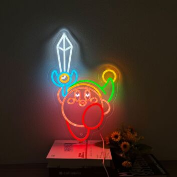 Kirby mit Schwert LED-Neonschild