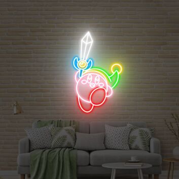 Videospielfigur mit Schwert LED-Neonschild Gaming Kinderzimmer