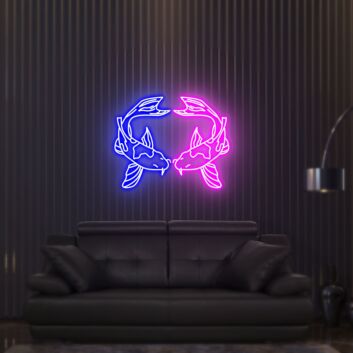 zwei Koi Fische LED-Neonschild für Wohnzimmer oder Lounge