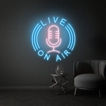 LIVE ON AIR LED-Neonschild für Studio und Podcast