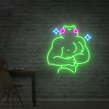 Muskel-Frosch LED-Neonschild Wohnzimmer Gamingzimmer
