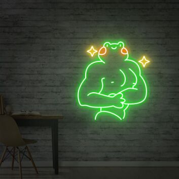 Muskel-Frosch LED-Neonschild Wohnzimmer Gamingzimmer