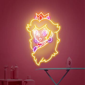 Prinzessin mit Krone LED-Neonschild für Gamingzimmer und Kinderzimmer