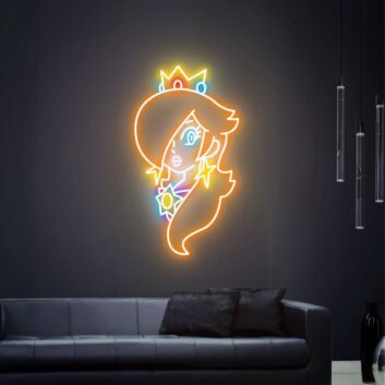 Prinzessin mit Krone LED-Neonschild für Wohnzimmer Gamingzimmer