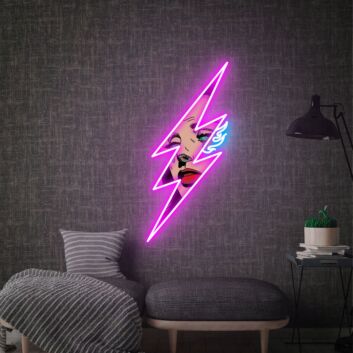 Pop-Art-Frau im Blitz UV-LED-Neonschild