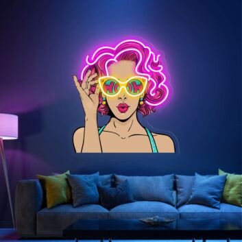 Transform Your Space: Elevate Your Home, Bar, or Gallery with Sex Girl With Glass Neon Sign Woman Neon Art Wall Decor.