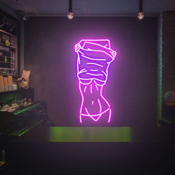 Frauenkörper Silhouette im Bikini LED-Neonschild für Bar Club
