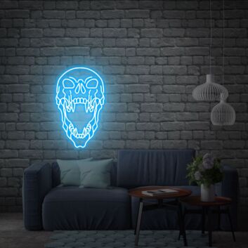 Totenkopf mit geöffnetem Kiefer LED-Neonschild Wohnzimmer Bar