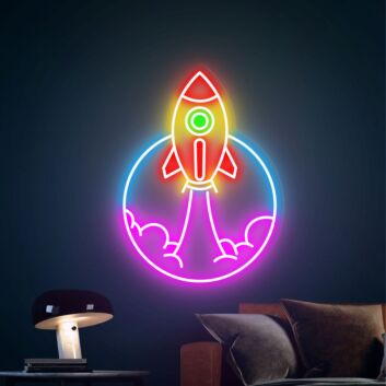 Rakete beim Start LED-Neonschild Wohnzimmer Kinderzimmer
