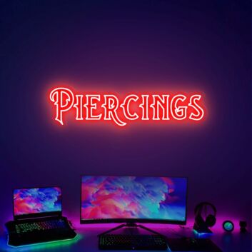 PIERCINGS LED-Neonschild für Studio und Shop