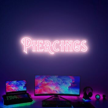 PIERCINGS LED-Neonschild für Studio und Shop