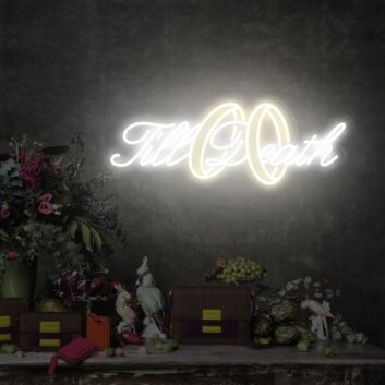 Brighten Your Special Day and Nights: Till Death Wedding Neon Sign Backdrop - Perfect for Weddings, Celebratory Events, and Romantic Home Decor.